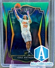 2020-21 Select Cole Anthony Premier Green/Purple Prizm RC #177